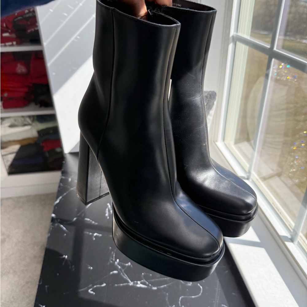 Black Platform Ankle Boots